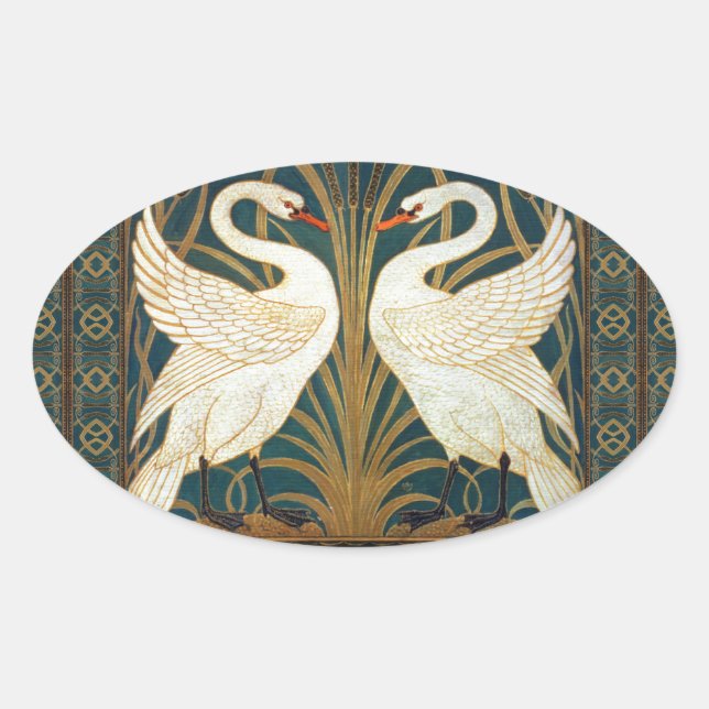 Sticker Ovale Walter Crane Swan (Devant)