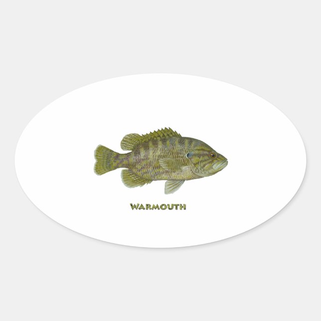 Sticker Ovale Warmouth Bass (Devant)