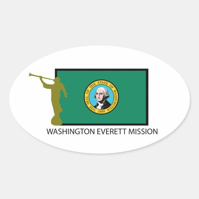 STICKER OVALE WASHINGTON EVERETT MISSION LDS CTR (Devant)