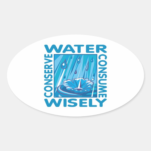 Sticker Ovale Water Conservation (Devant)