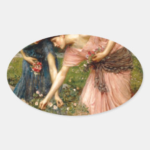 Sticker Ovale Waterhouse-gather_ye_rosebuds-1909.