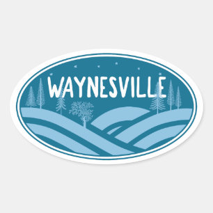 Sticker Ovale Waynesville Caroline du Nord Plein air