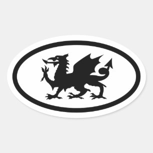 Sticker Ovale Welsh Dragon