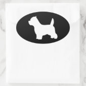 Sticker Ovale Western Highland White terrier dog, silhouette wes (Sac)