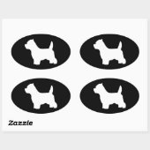 Sticker Ovale Western Highland White terrier dog, silhouette wes (Feuille)