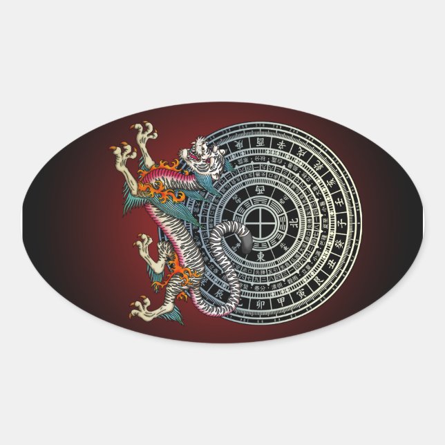 Sticker Ovale White Tiger 01 (Devant)