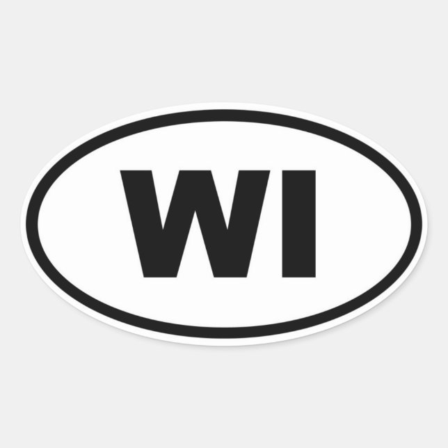 Sticker Ovale WI Wisconsin (Devant)