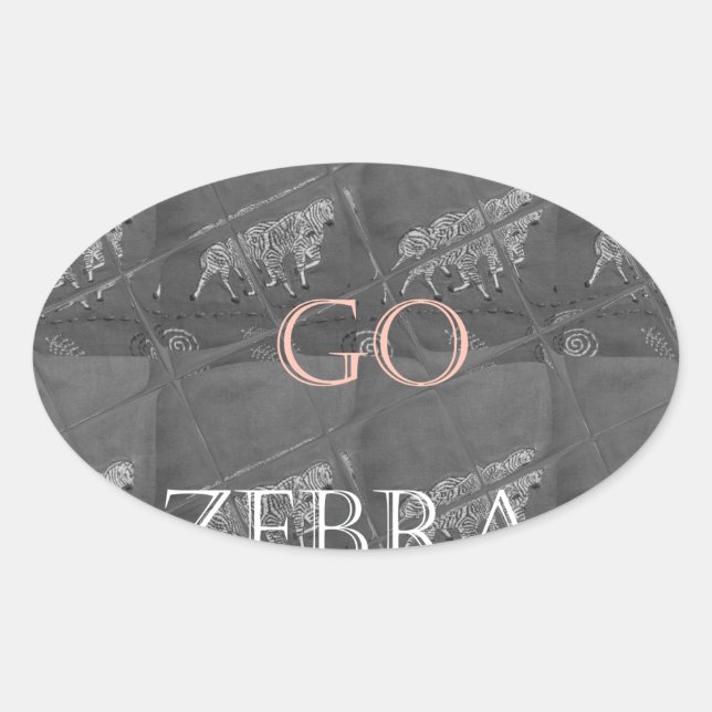 Sticker Ovale Wild and Free Let's Go ! : Un voyage de Zebra (Devant)