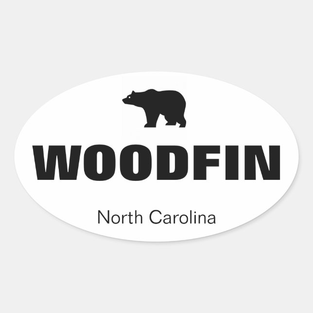 Sticker Ovale Woodfin, NC Decal (Devant)