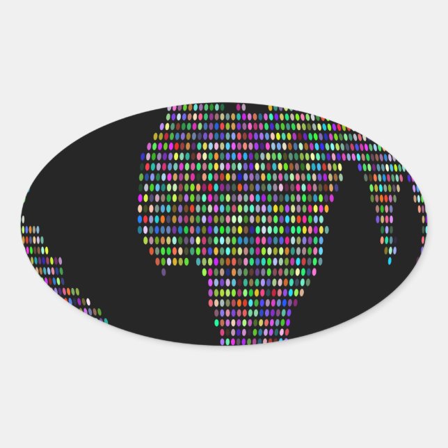 Sticker Ovale world earth planet globe (Devant)