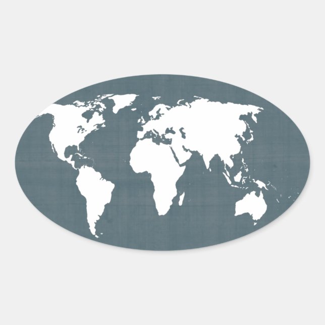 Sticker Ovale World Map (Devant)