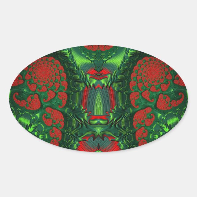 Sticker Ovale ~ Wow 3D! MERRY CHRISTMAS ~  (Devant)