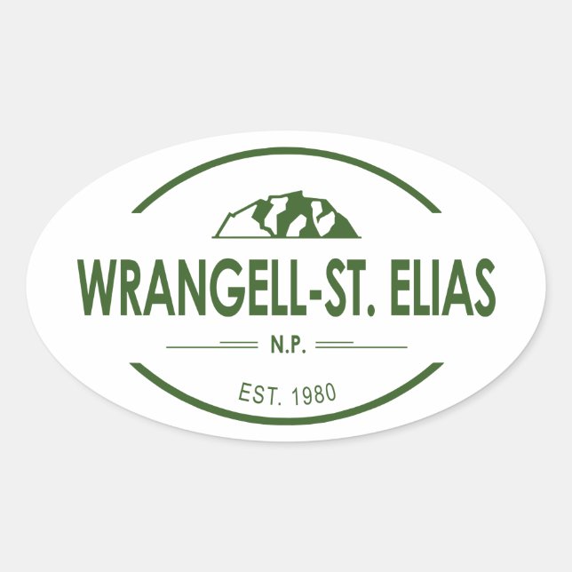 Sticker Ovale Wrangell-St. Le Parc national d'Elias (Devant)