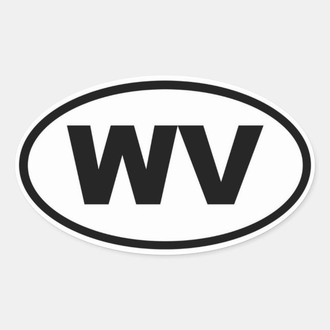 Sticker Ovale WV Virginie occidentale (Devant)