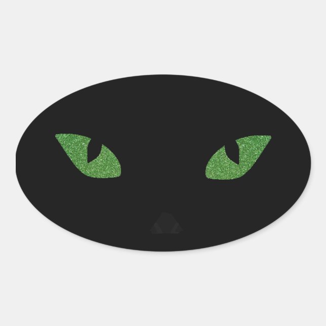 Sticker Ovale Yeux de chat parties scintillant (Devant)