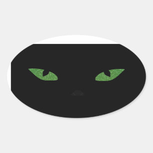 Sticker Ovale Yeux de chat parties scintillant