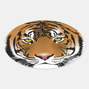 Sticker Ovale Yeux de Tigre
