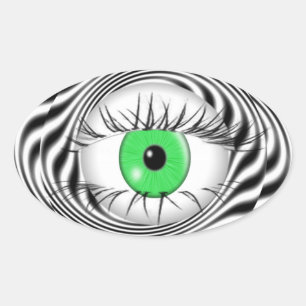 STICKER OVALE YEUX HYPNOTIQUE - HYPNOTISTE