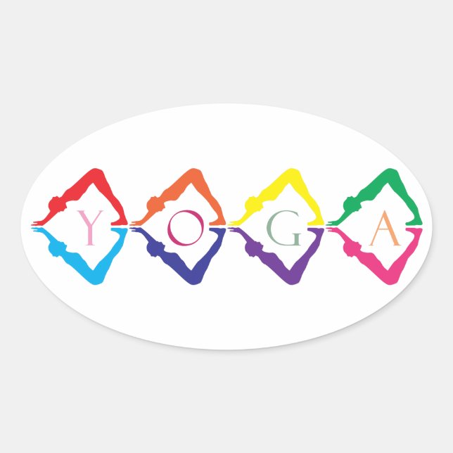 Sticker Ovale YOGA multicolore (Devant)