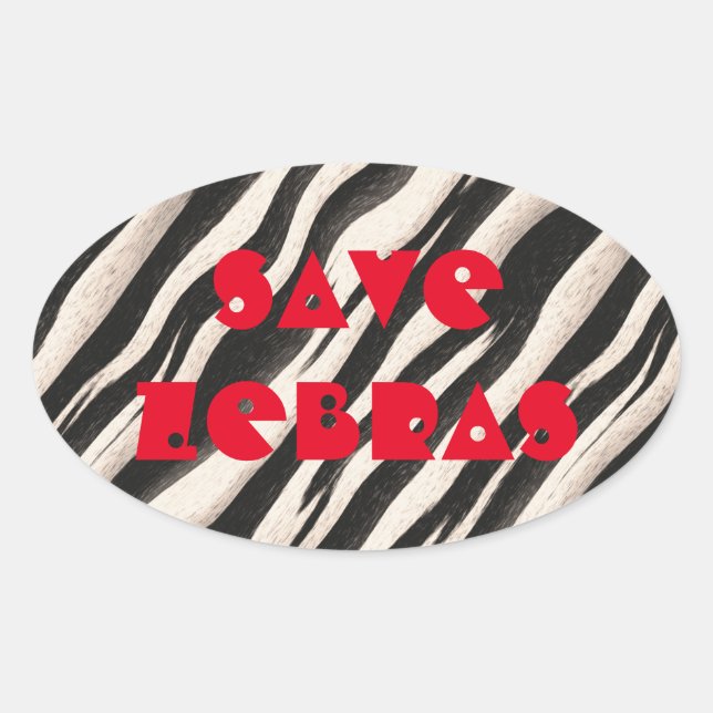 Sticker Ovale Zebra raye une texture transparente + vos idées (Devant)