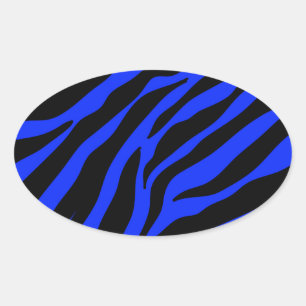 Sticker Ovale zèbre bleu