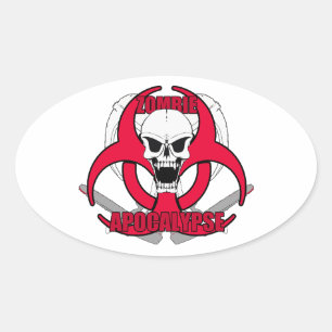 Sticker Ovale Zombie Apocalypse rw