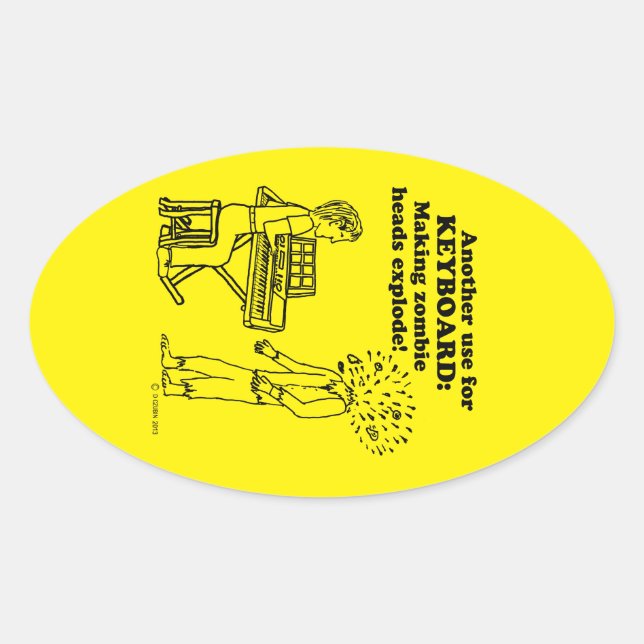 Sticker ovale Zombie Explode clavier (Devant)