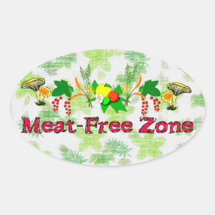 Sticker Ovale Zone sans viande