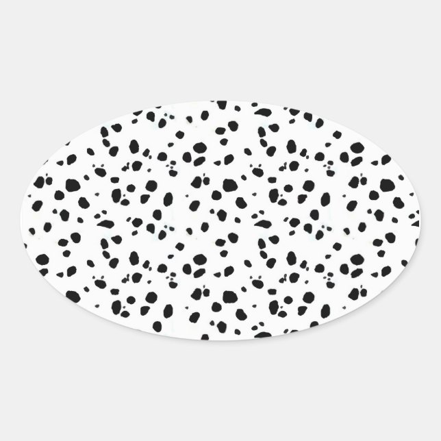 Sticker Ovale Zones dalmatiennes, Impression dalmate, Fourrure d (Devant)