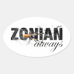Sticker Ovale Zonien toujours avec araignée
