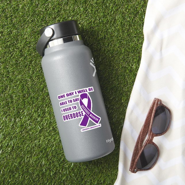 Sticker Overdose warrior motivational quotes for drug over (HydroFlask Insitu)