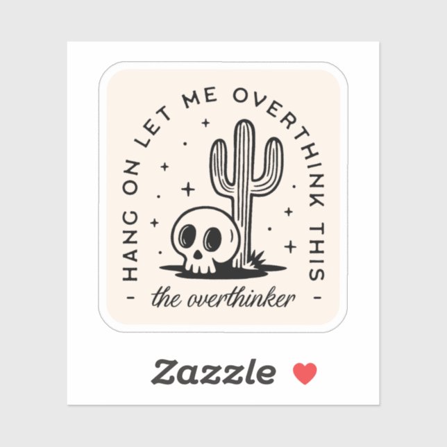 Sticker Overthinker surpensant les citations drôles (Feuille)