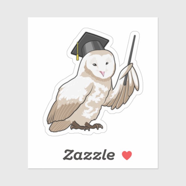 Sticker Owl as Teacher with Pointer (Feuille)