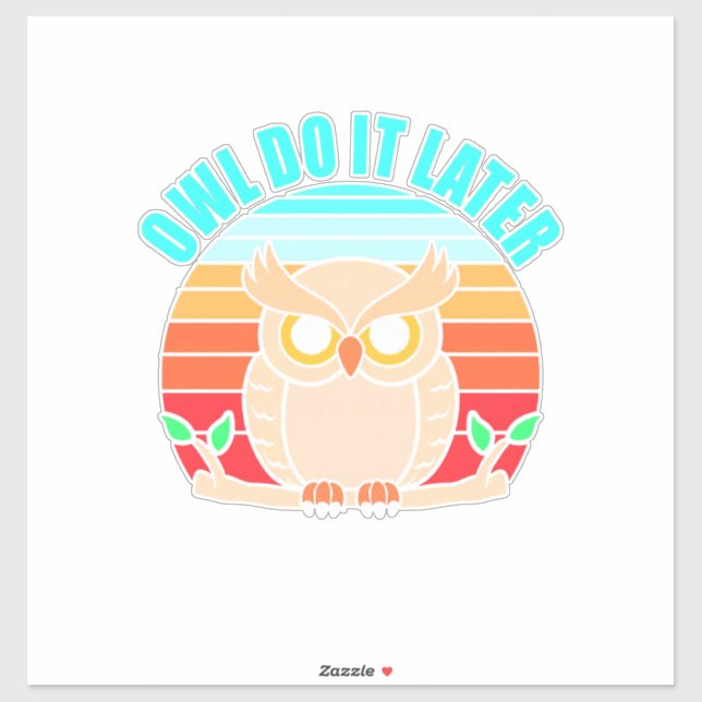 Sticker Owl Le Faire Plus Tard (Feuille)