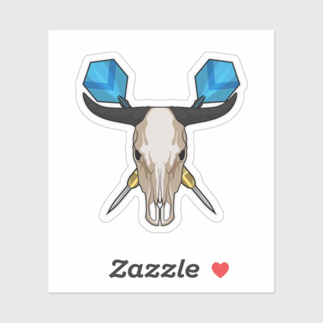 Sticker Ox aux fléchettes avec fléchette (Feuille)