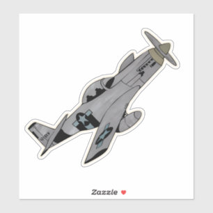 Sticker P-51 Mustang, Avion de chasse 2ÈME GUERRE MONDIALE