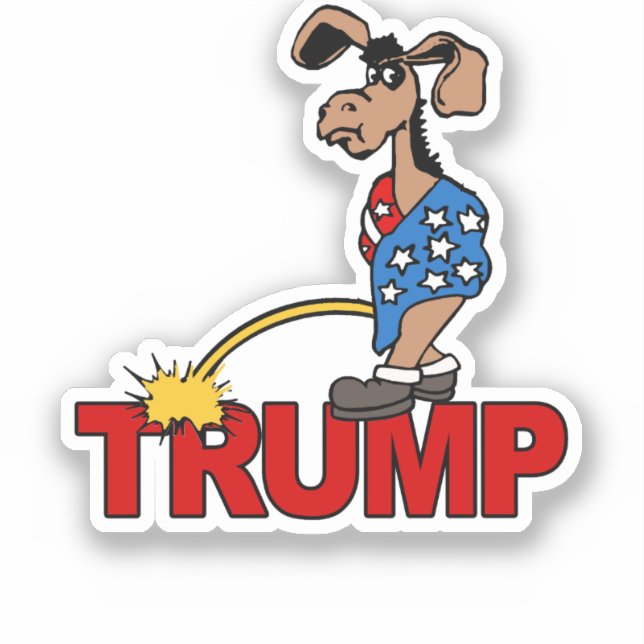 Sticker P ON TRUMP - Démocrates — Conception anti-Trump -  (Recto)