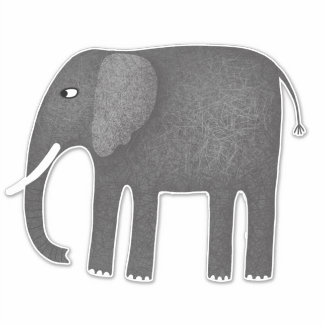 Sticker Pachyderme éléphant (Devant)