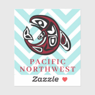 Sticker Pacific Northwest Native American Killer Whale Art