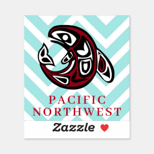 Sticker Pacific Northwest Native American Killer Whale Art