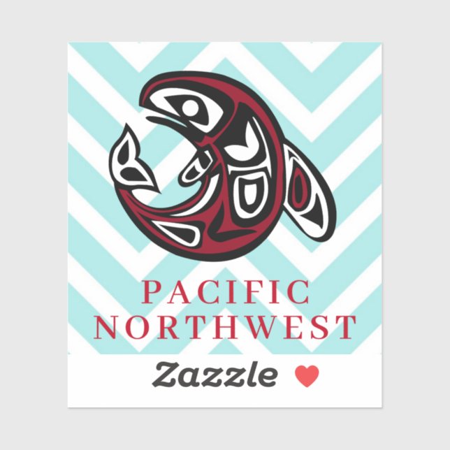 Sticker Pacific Northwest Native American Killer Whale Art (Feuille)