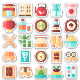 Sticker Pack Assorti Restaurant Sushi Japonais