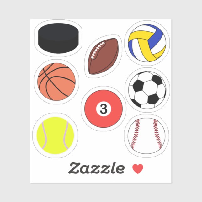 Sticker Pack balle sport (Feuille)