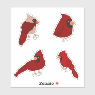 Sticker Pack d'autocollants de cardinal de dessin animé