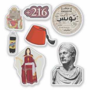 Sticker Pack d'autocollants de collage du patrimoine tunis