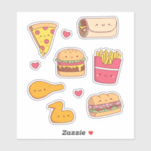 Pack d'autocollants de gribouillis de fast-food mi
