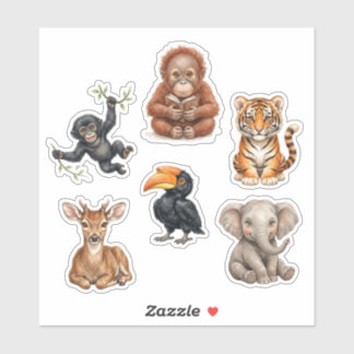 Sticker Pack d'autocollants de jolis animaux sauvages d'In