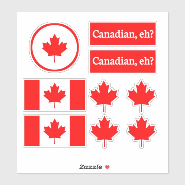 Sticker Pack d'autocollants de la Feuille d'érable canadie (Feuille)