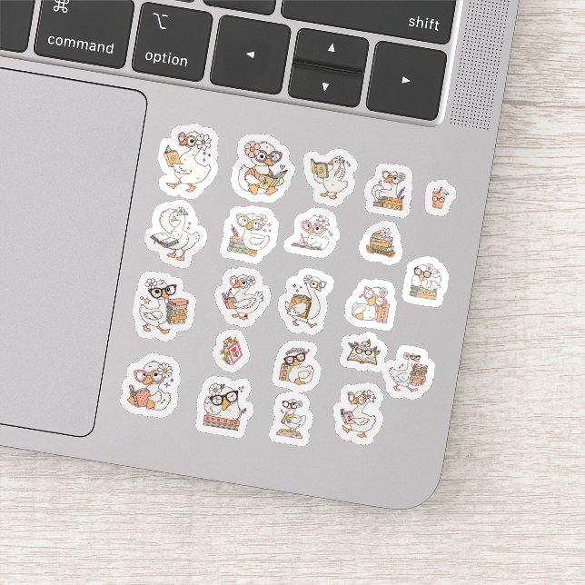 Sticker Pack d'autocollants de l'oie livresque mignonne 1 (Détail)