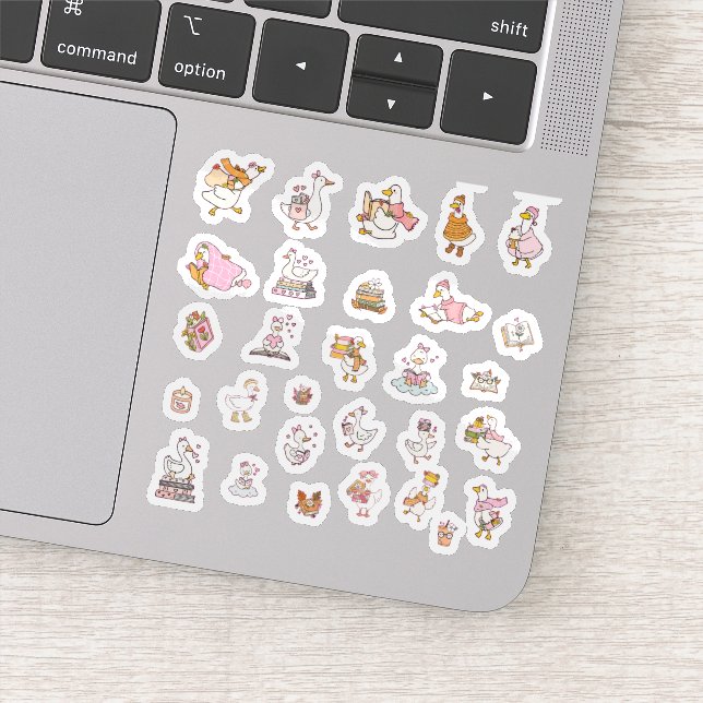 Sticker Pack d'autocollants de l'oie livresque mignonne 2 (Détail)